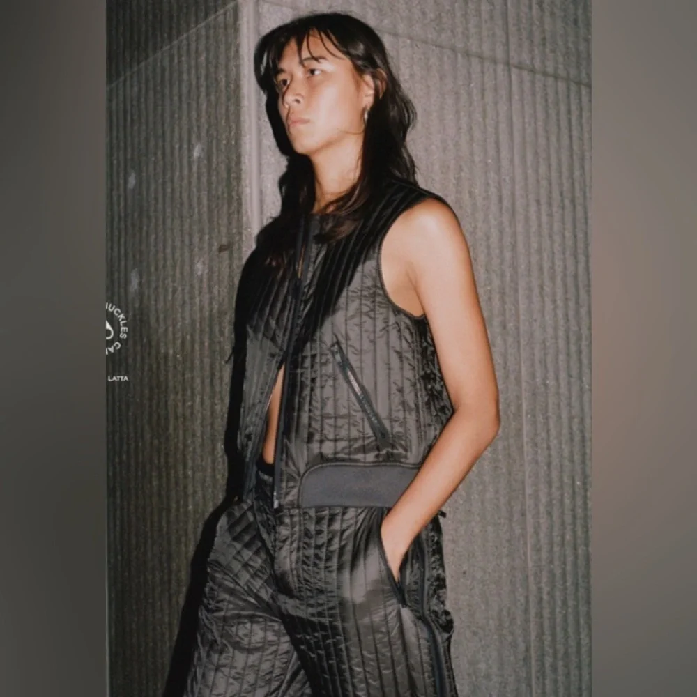 Moose Knuckles X Eckhaus Latta quilted pants in beluga brown NWT